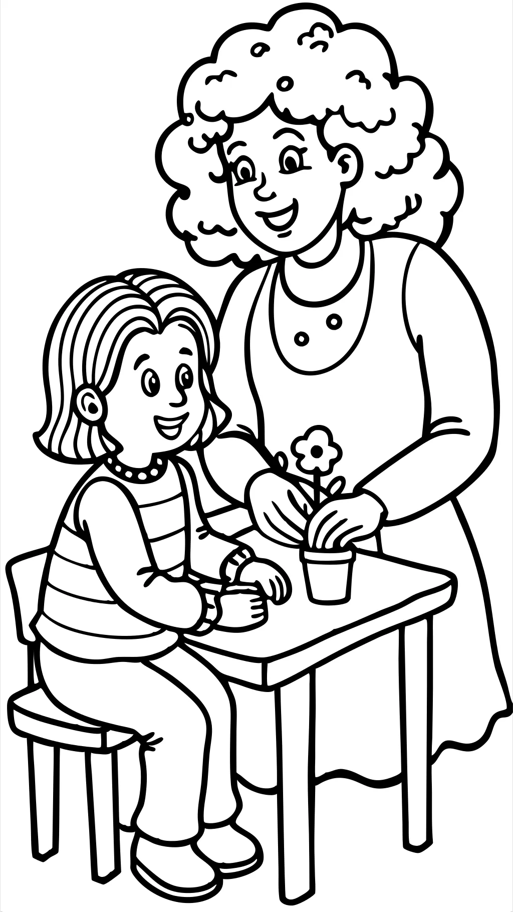 mom daughter coloring pages